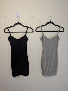 Nama 2 Dress Bundle Size M - Black Grey 95% Bamboo Loungewear Made in Toronto